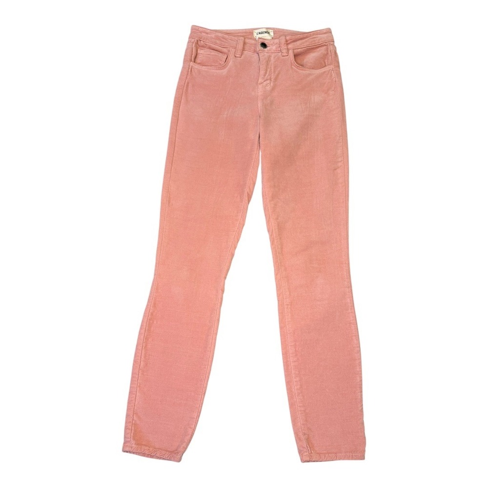 L'AGENCE Margot High Rise Skinny Corduroy Pants Blush Pink Size 0 (24)
